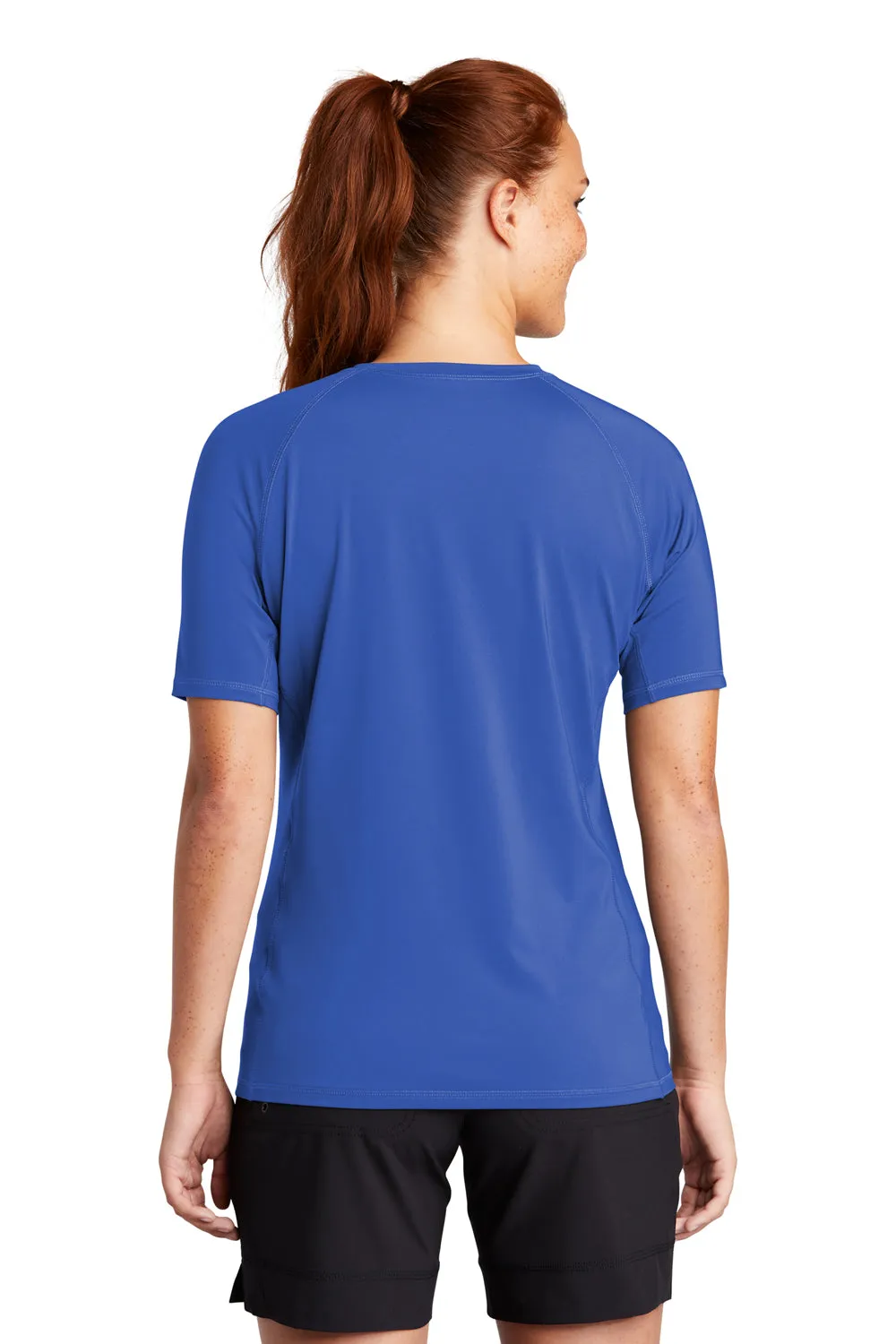 Sport-Tek Womens Rashguard Moisture Wicking Short Sleeve Crewneck T-Shirt - True Royal Blue Clothing Sport-Tek