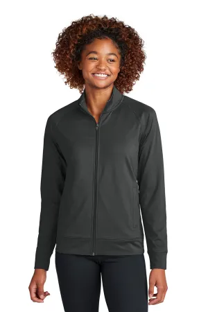 Sport-Tek Womens Sport-Wick Moisture Wicking Full Zip Cadet Jacket - Charcoal Grey