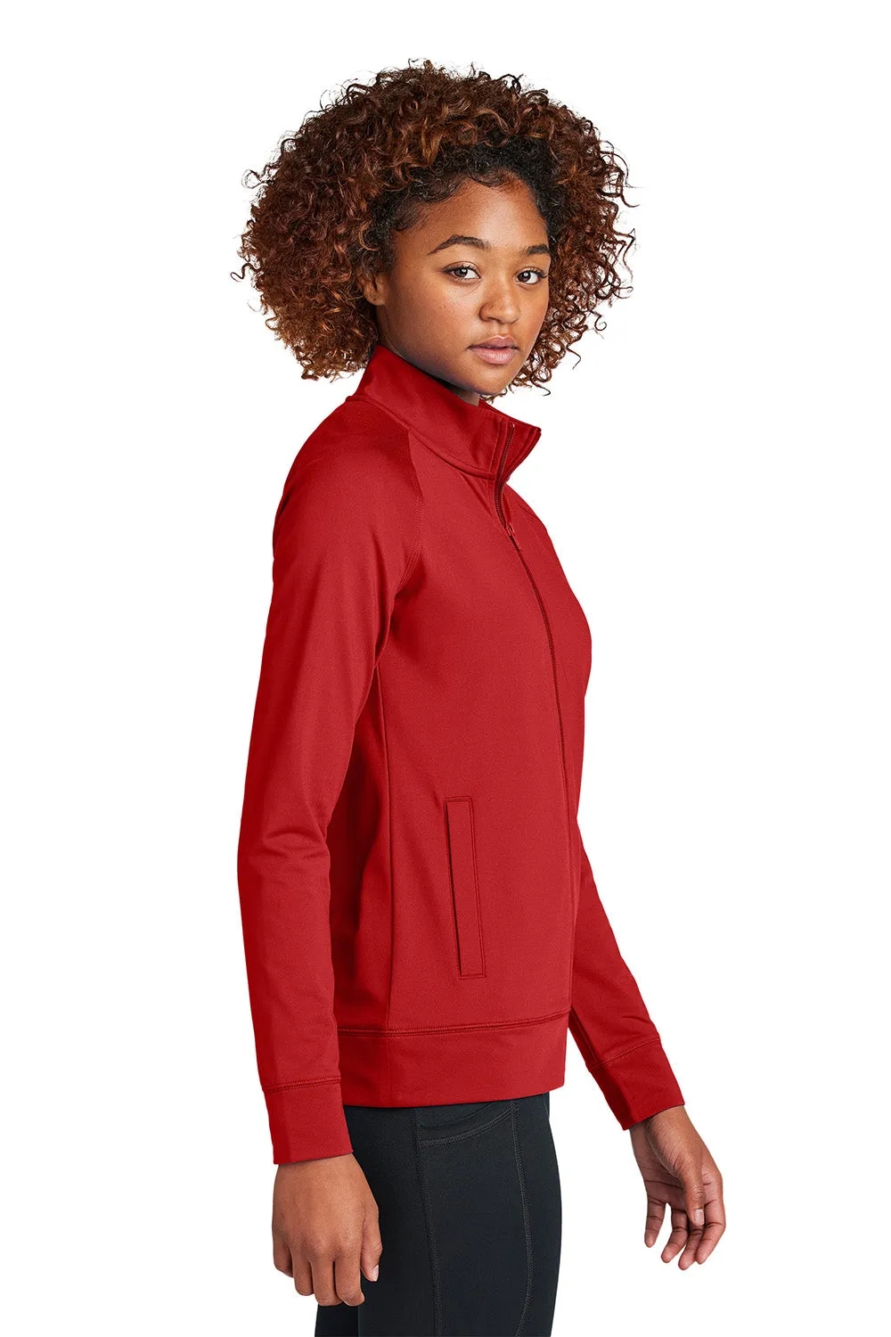 Sport-Tek Womens Sport-Wick Moisture Wicking Full Zip Cadet Jacket - Deep Red