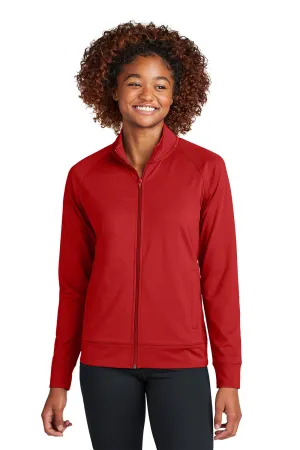 Sport-Tek Womens Sport-Wick Moisture Wicking Full Zip Cadet Jacket - Deep Red