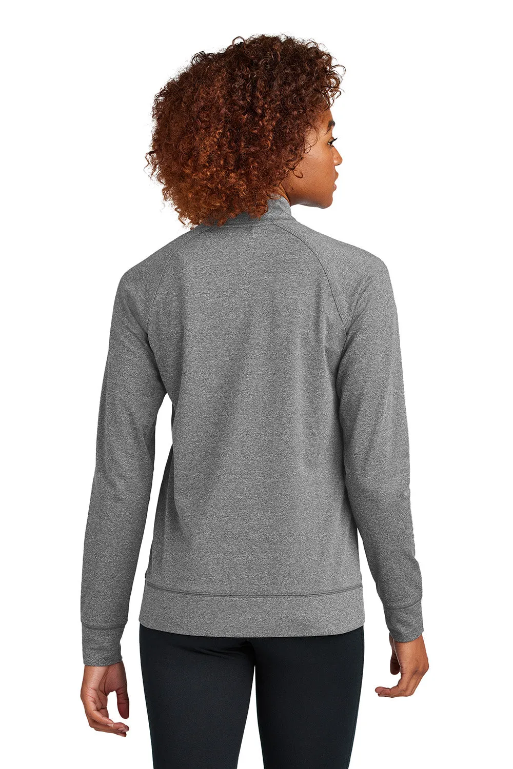 Sport-Tek Womens Sport-Wick Moisture Wicking Full Zip Cadet Jacket - Heather Charcoal Grey