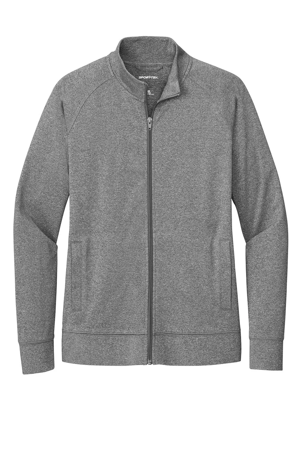 Sport-Tek Womens Sport-Wick Moisture Wicking Full Zip Cadet Jacket - Heather Charcoal Grey