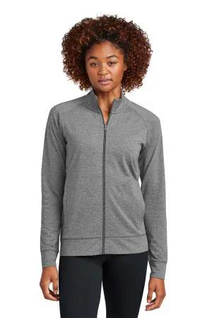 Sport-Tek Womens Sport-Wick Moisture Wicking Full Zip Cadet Jacket - Heather Charcoal Grey