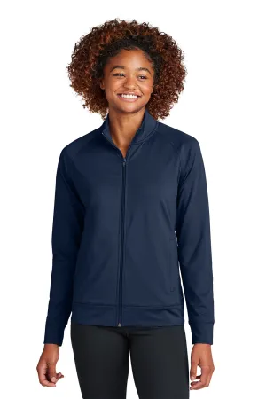 Sport-Tek Womens Sport-Wick Moisture Wicking Full Zip Cadet Jacket - True Navy Blue