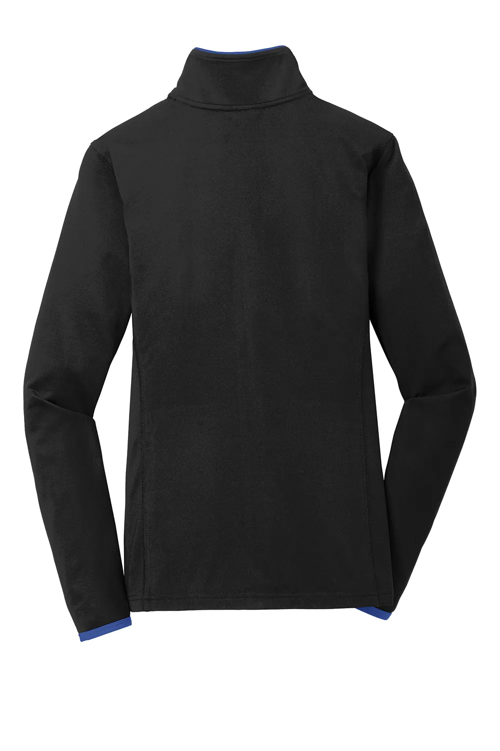 Sport-Tek Womens Sport-Wick Moisture Wicking Full Zip Jacket - Black/True Royal Blue