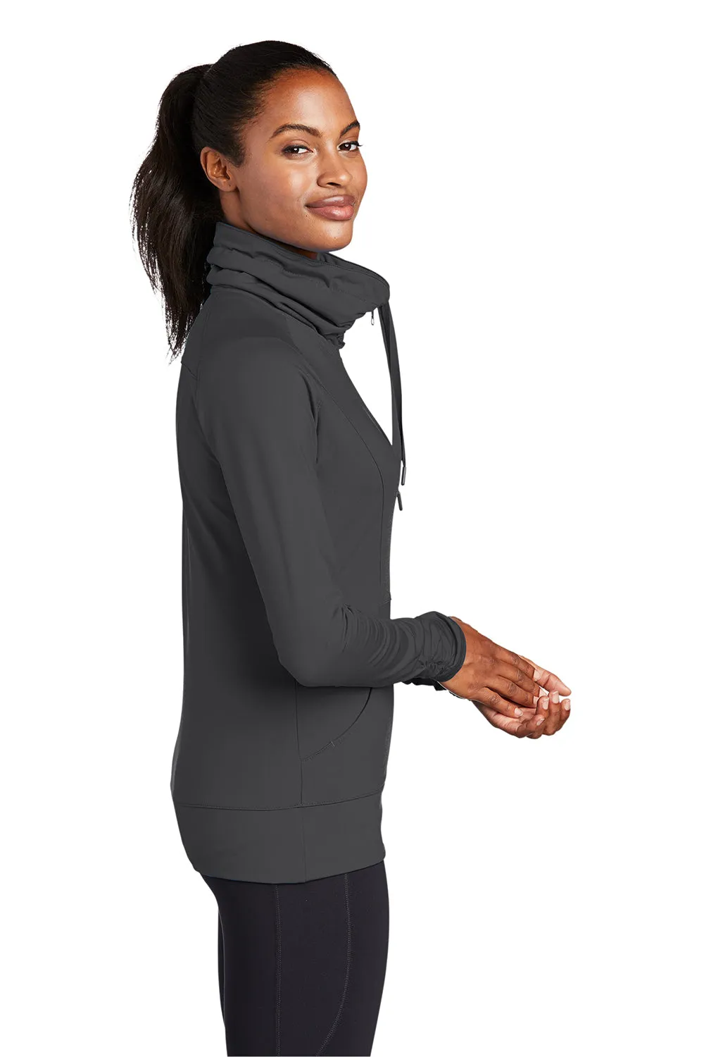Sport-Tek Womens Sport-Wick Moisture Wicking Full Zip Jacket - Charcoal Grey
