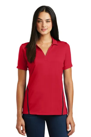 Sport-Tek Womens Tough Moisture Wicking Short Sleeve Polo Shirt - Deep Red/Black - Closeout Clothing Sport-Tek