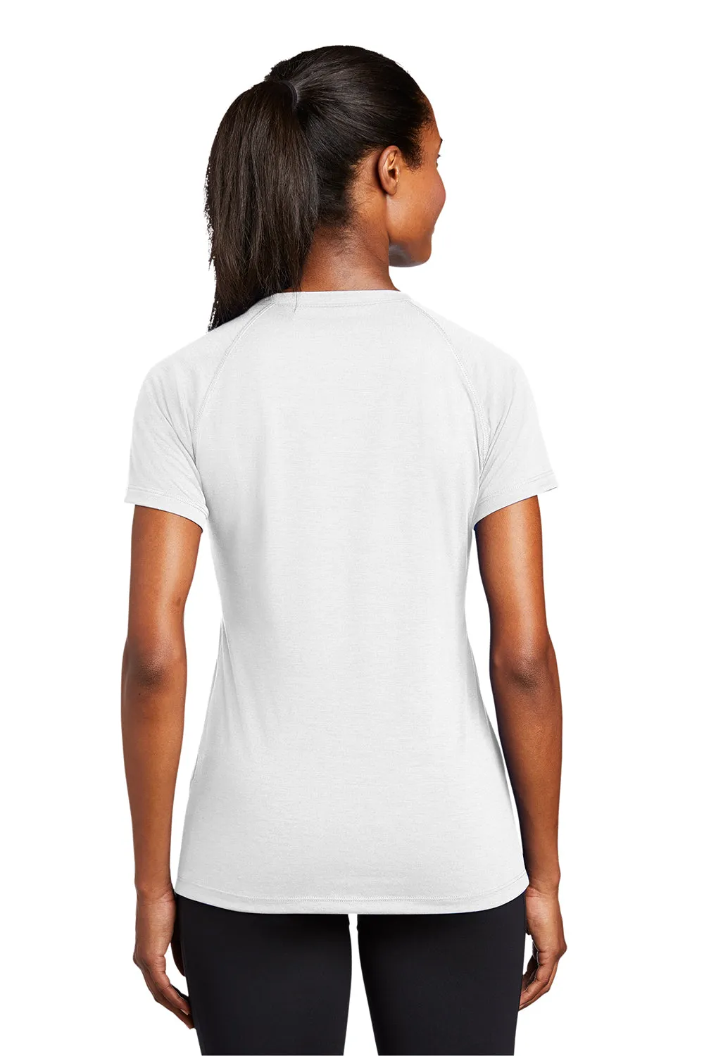 Sport-Tek Womens Ultimate Performance Moisture Wicking Short Sleeve V-Neck T-Shirt - White Clothing Sport-Tek