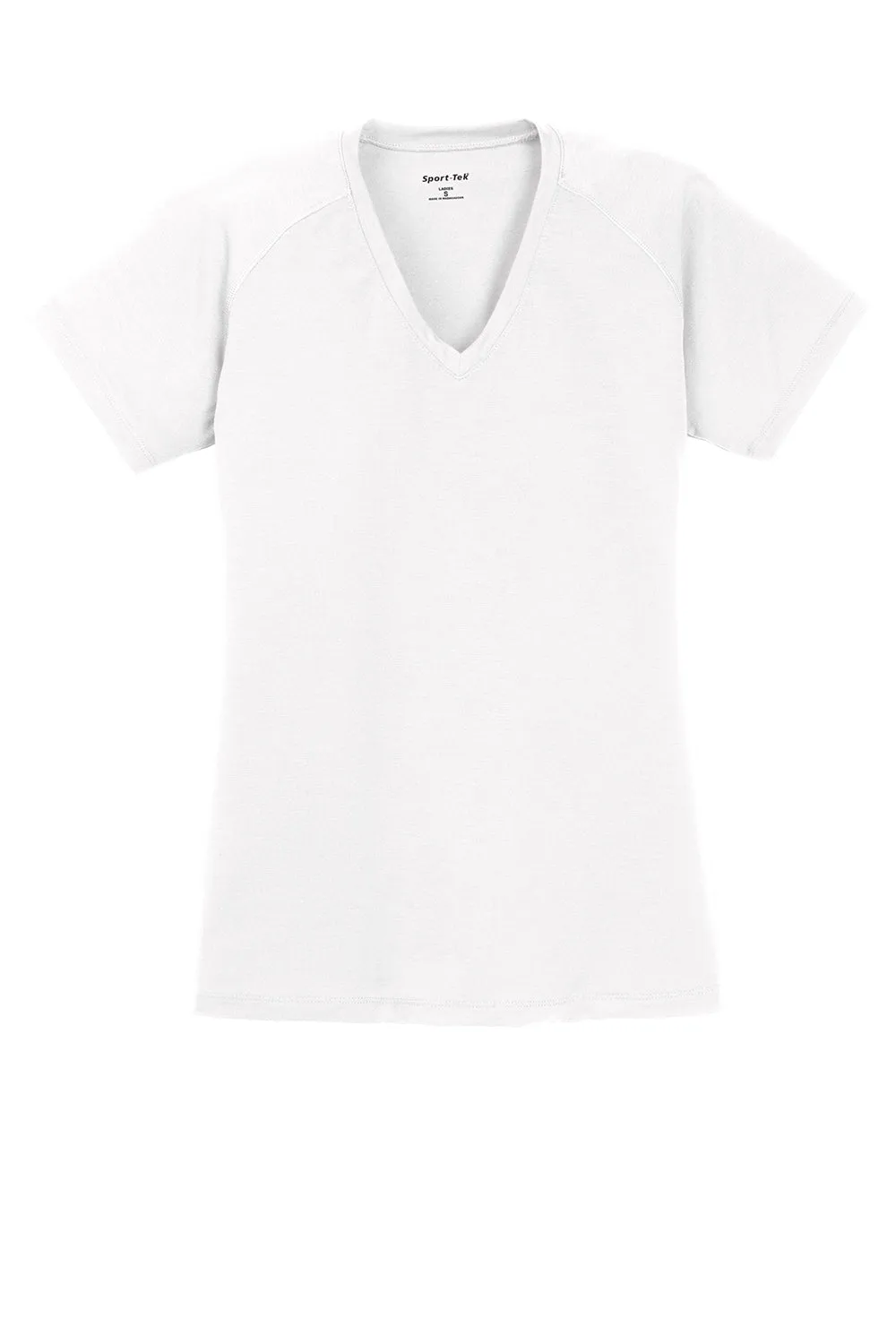 Sport-Tek Womens Ultimate Performance Moisture Wicking Short Sleeve V-Neck T-Shirt - White Clothing Sport-Tek