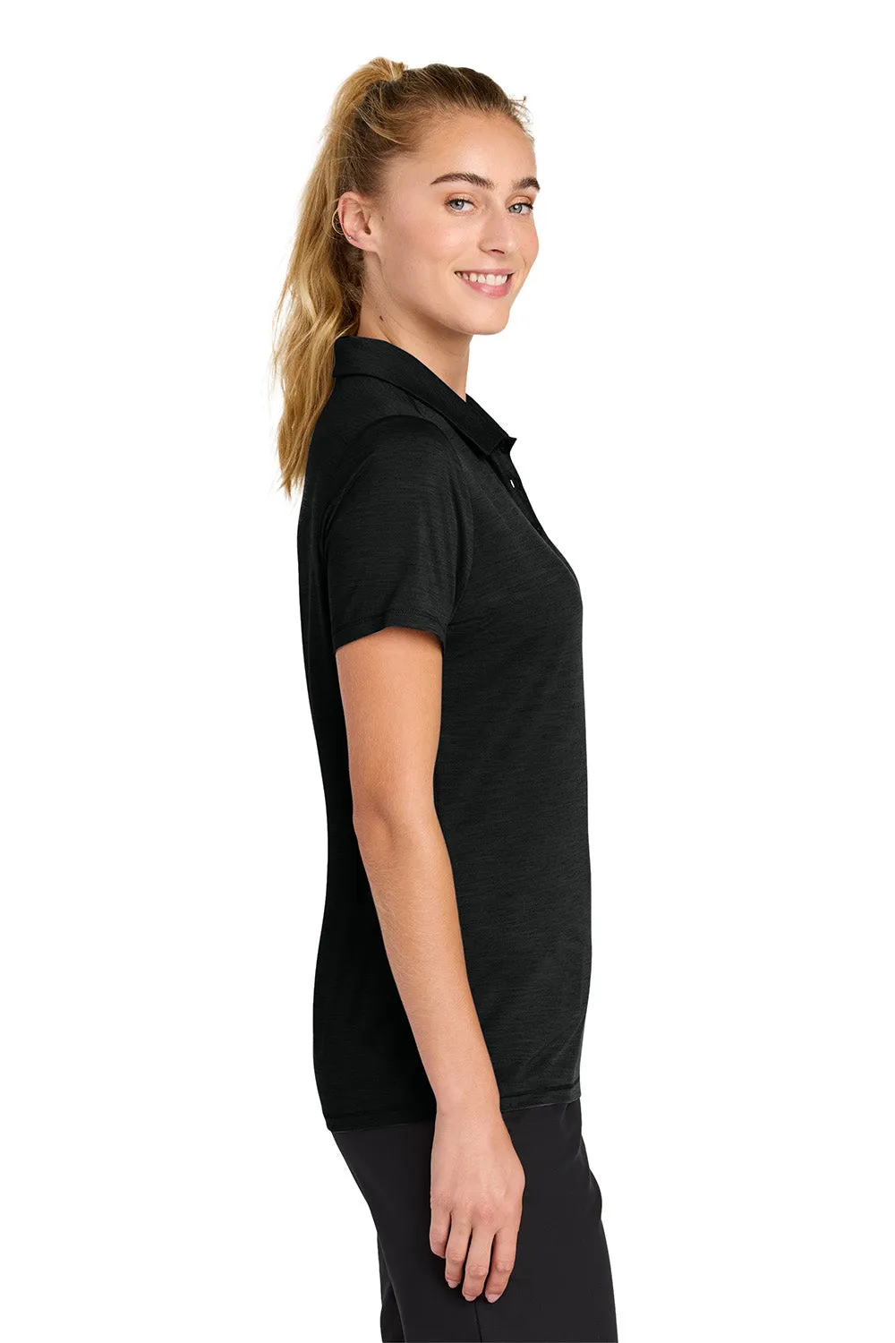 Sport-Tek Womens Versa Moisture Wicking Short Sleeve Polo Shirt - Black Clothing Sport-Tek