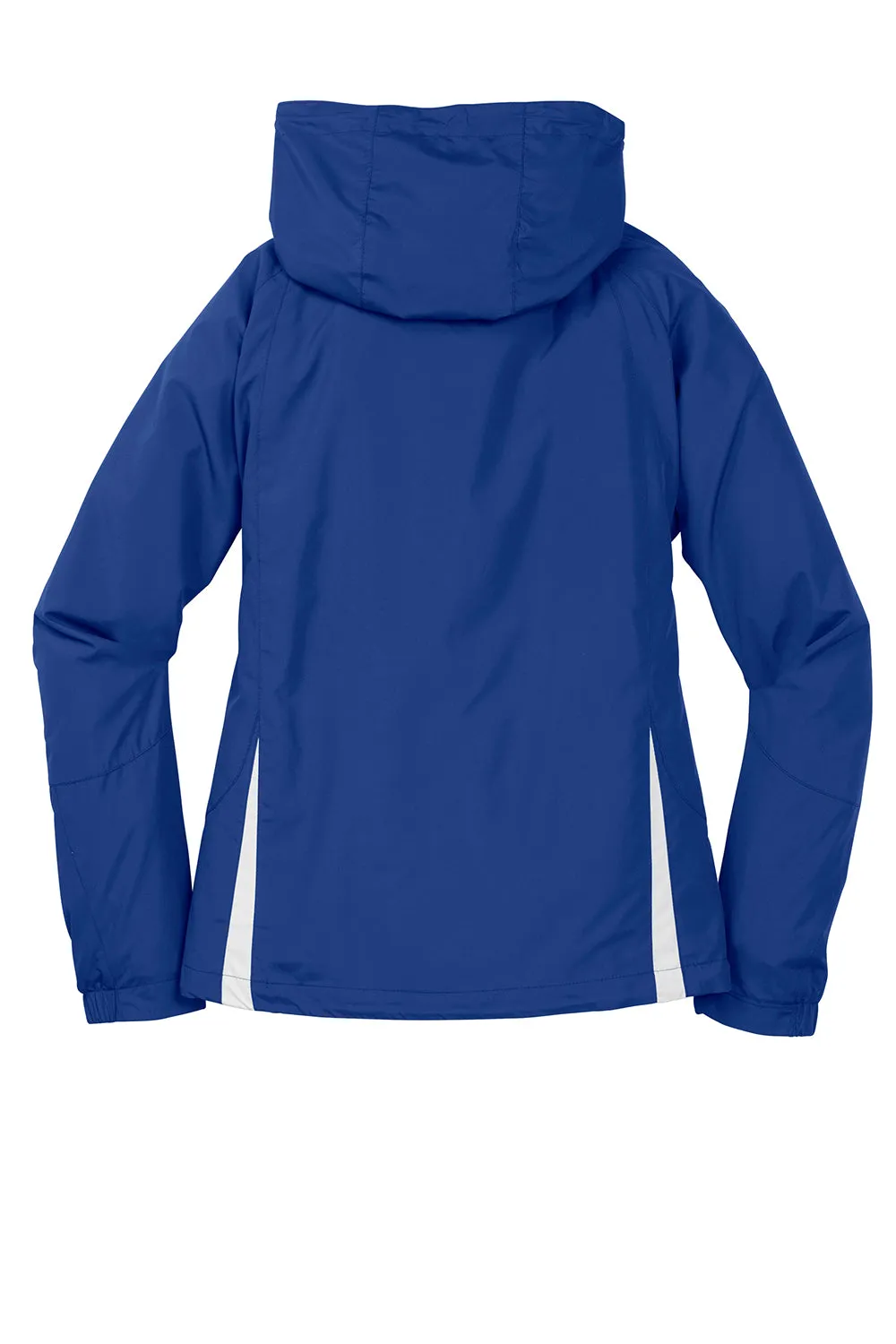 Sport-Tek Womens Water Resistant Full Zip Hooded Jacket - True Royal Blue/White