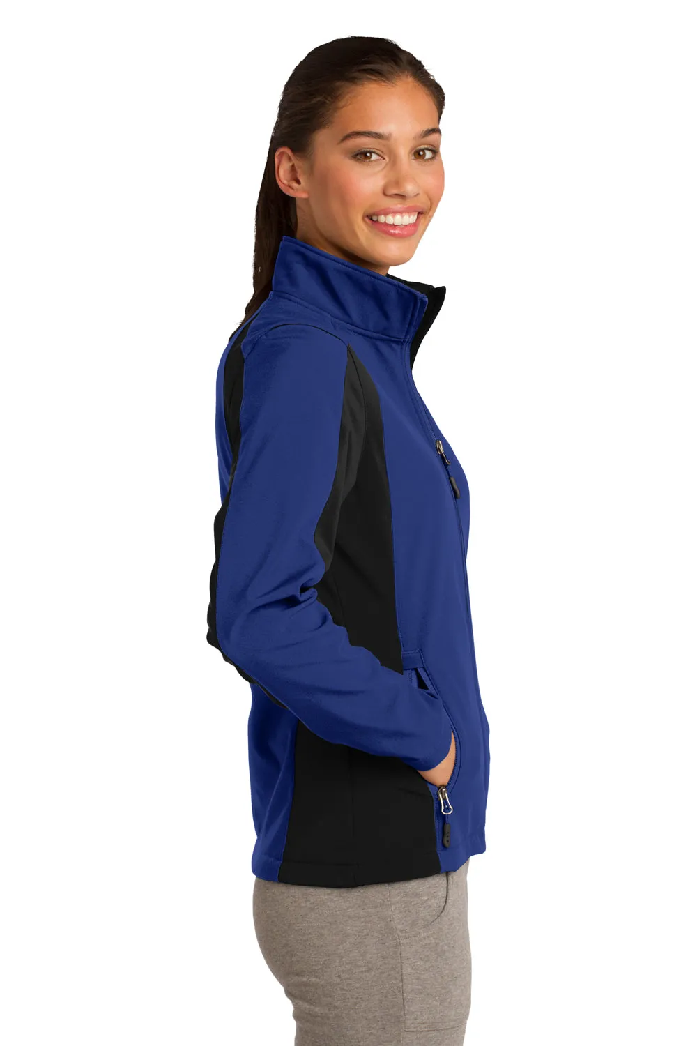 Sport-Tek Womens Water Resistant Full Zip Jacket - True Royal Blue/Black - Closeout Clothing Sport-Tek