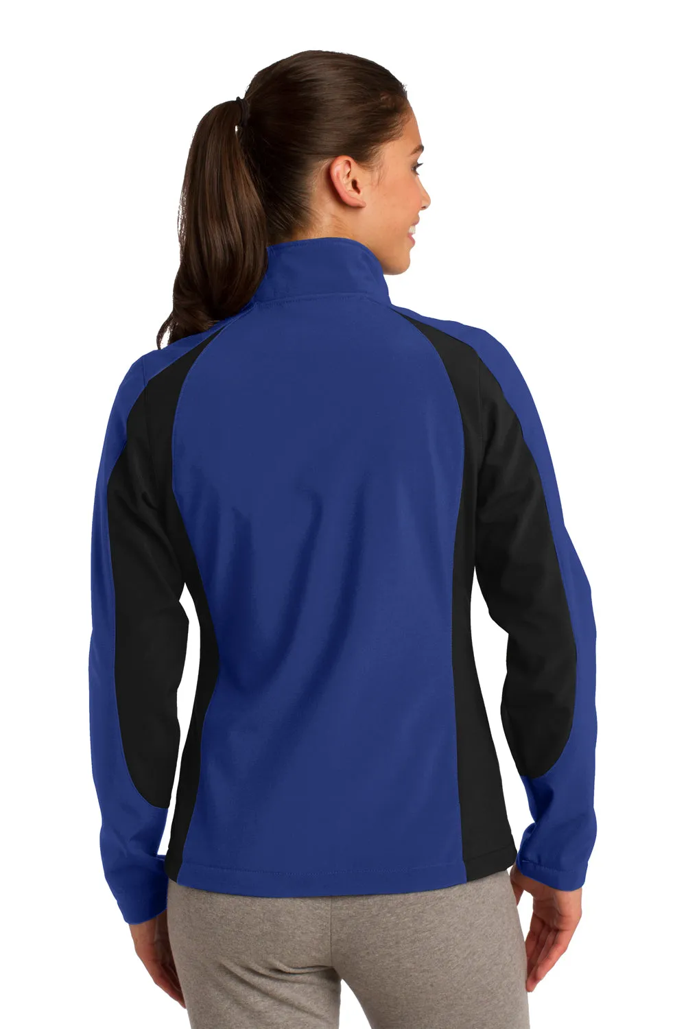 Sport-Tek Womens Water Resistant Full Zip Jacket - True Royal Blue/Black - Closeout Clothing Sport-Tek