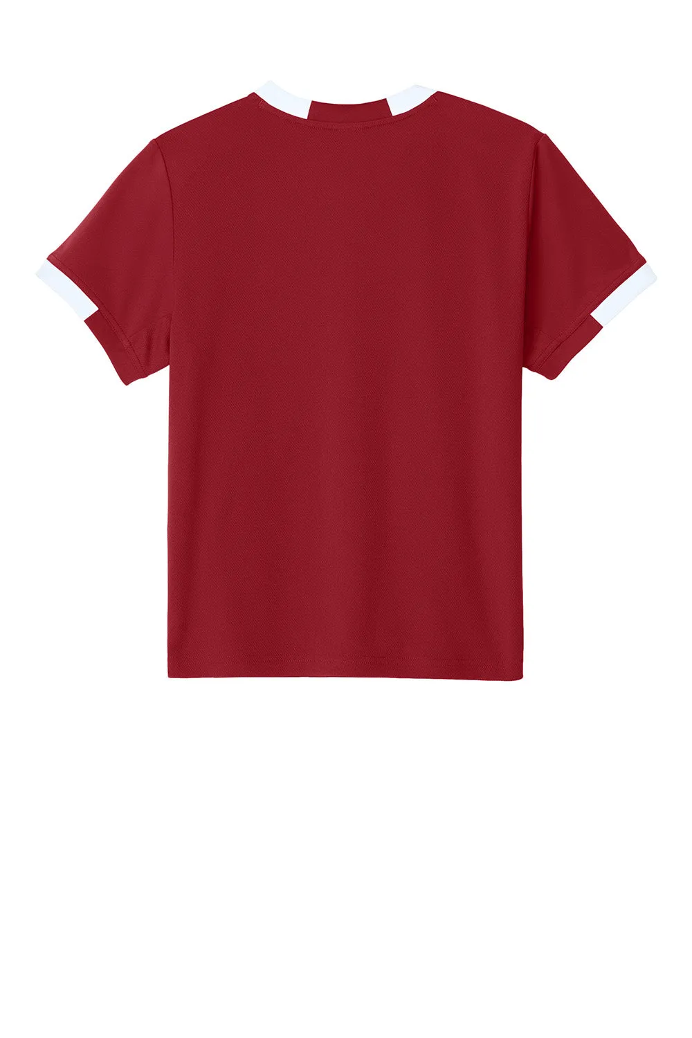 Sport-Tek Youth Club Moisture Wicking Short Sleeve Crewneck T-Shirt - Deep Red/White Clothing Sport-Tek
