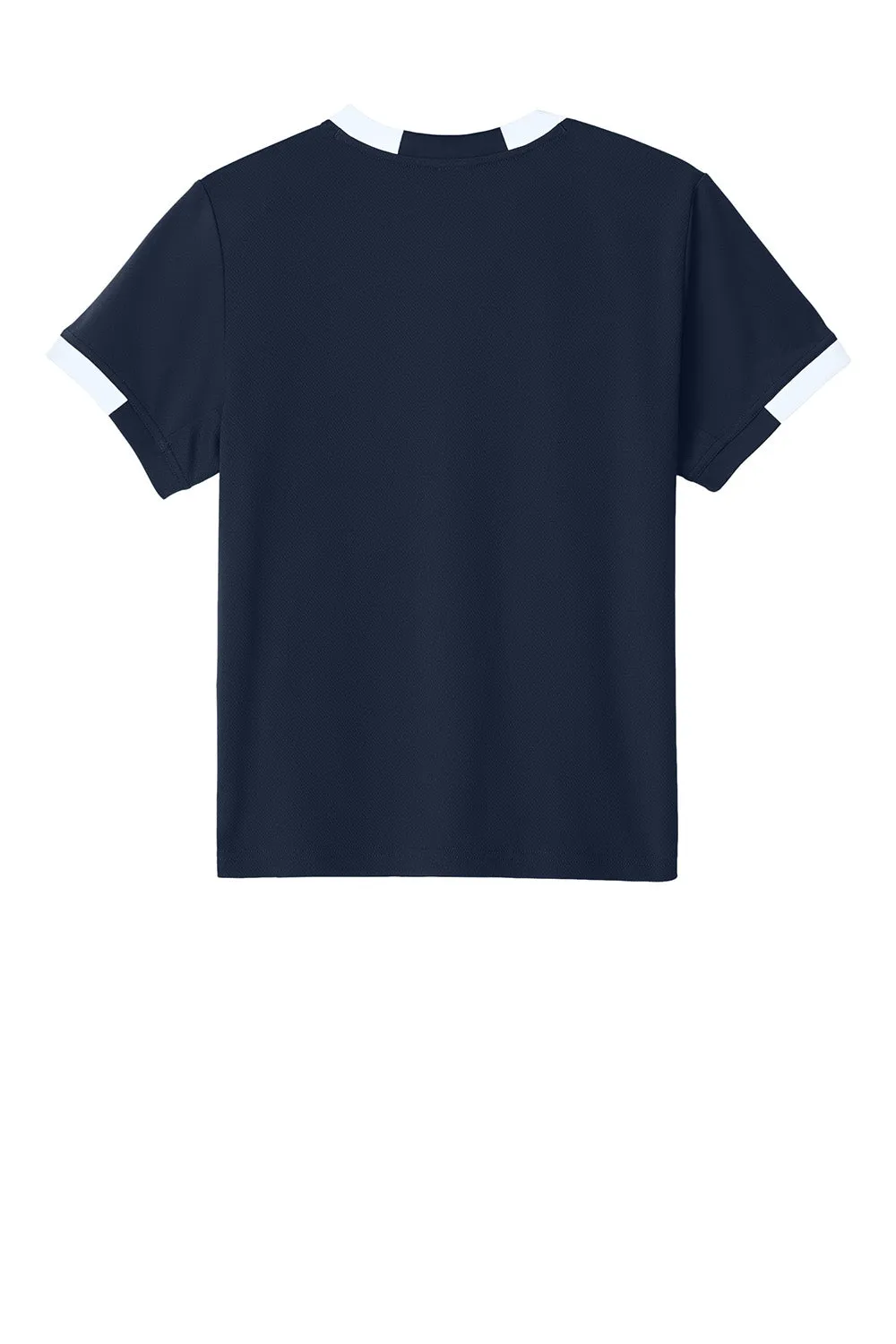 Sport-Tek Youth Club Moisture Wicking Short Sleeve Crewneck T-Shirt - True Navy Blue/White Clothing Sport-Tek