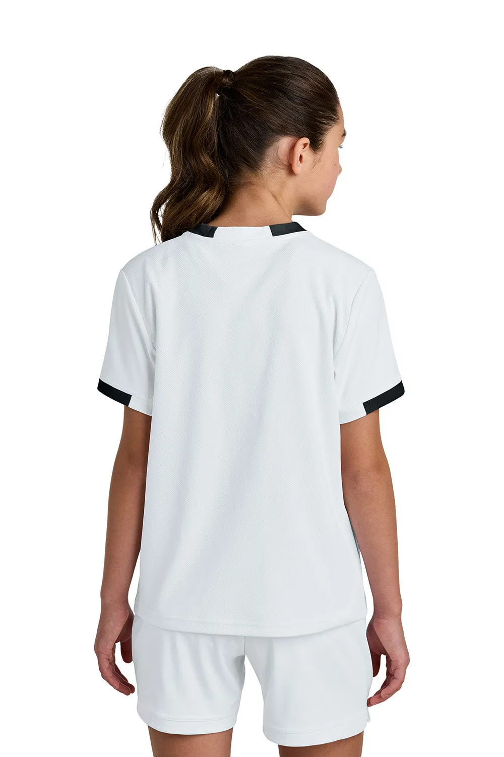 Sport-Tek Youth Club Moisture Wicking Short Sleeve Crewneck T-Shirt - White/Black Clothing Sport-Tek