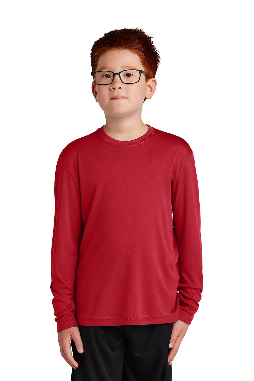 Sport-Tek Youth Competitor Moisture Wicking Long Sleeve Crewneck T-Shirt - True Red Clothing Sport-Tek
