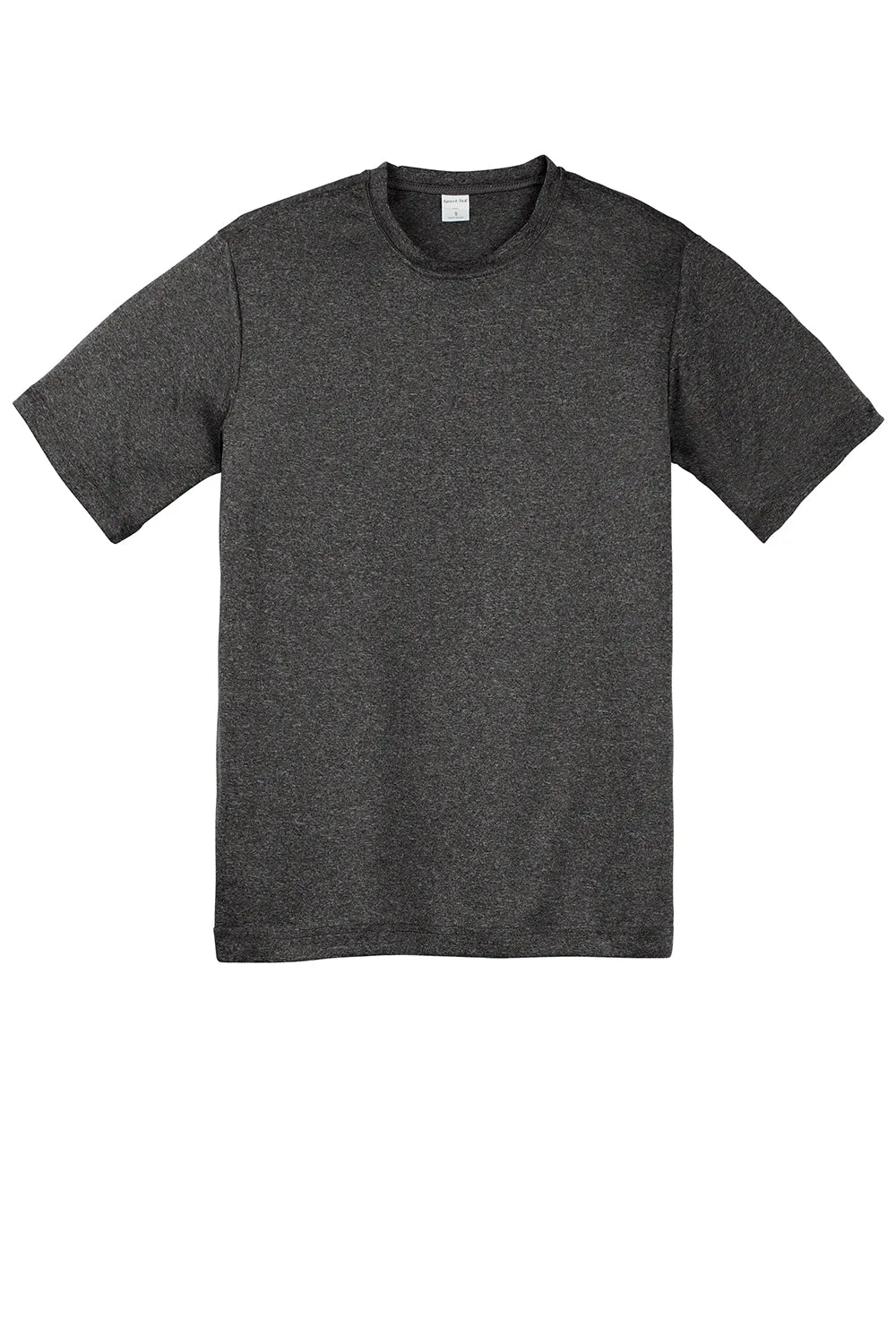 Sport-Tek Youth Contender Heather Moisture Wicking Short Sleeve Crewneck T-Shirt - Heather Graphite Grey Clothing Sport-Tek