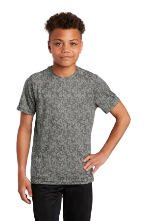 Sport-Tek Youth Digi Camo Moisture Wicking Short Sleeve Crewneck T-Shirt - Concrete Grey Clothing Sport-Tek