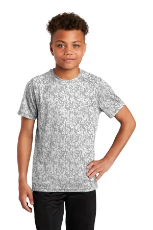 Sport-Tek Youth Digi Camo Moisture Wicking Short Sleeve Crewneck T-Shirt - White Clothing Sport-Tek