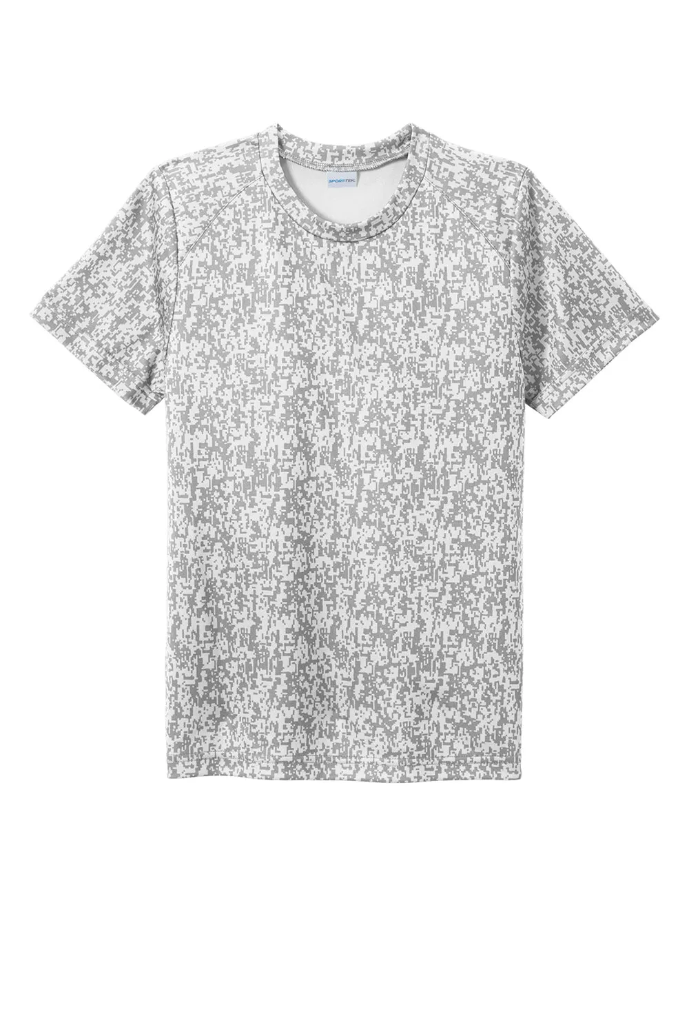 Sport-Tek Youth Digi Camo Moisture Wicking Short Sleeve Crewneck T-Shirt - White Clothing Sport-Tek