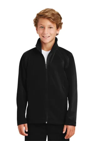 Sport-Tek Youth Full Zip Track Jacket - Black