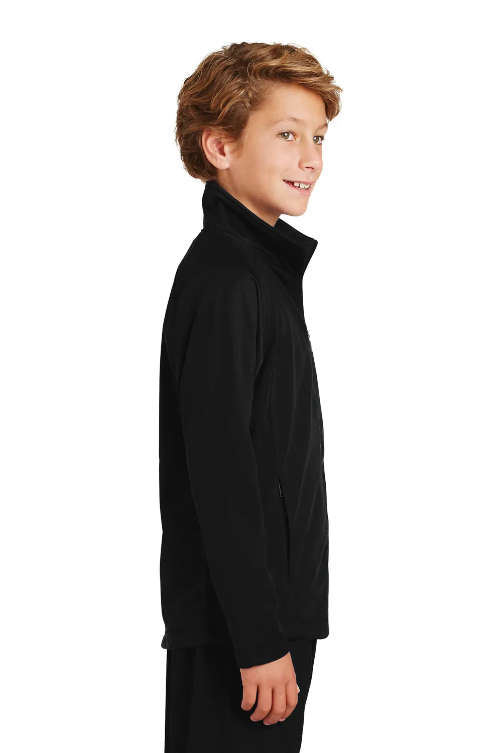 Sport-Tek Youth Full Zip Track Jacket - Black