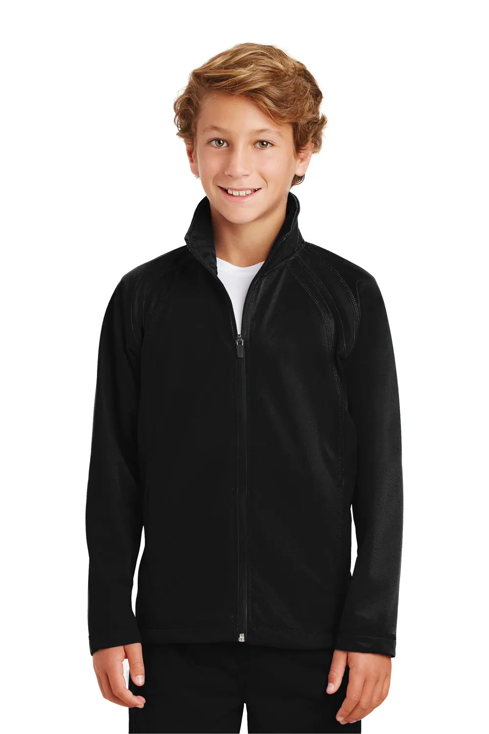 Sport-Tek Youth Full Zip Track Jacket - Black