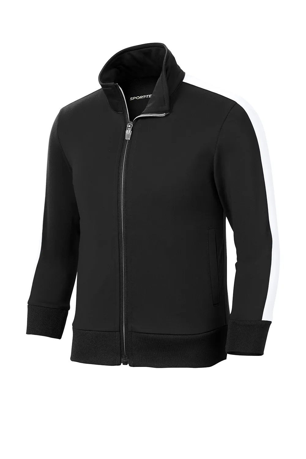 Sport-Tek Youth Full Zip Track Jacket - Black/White