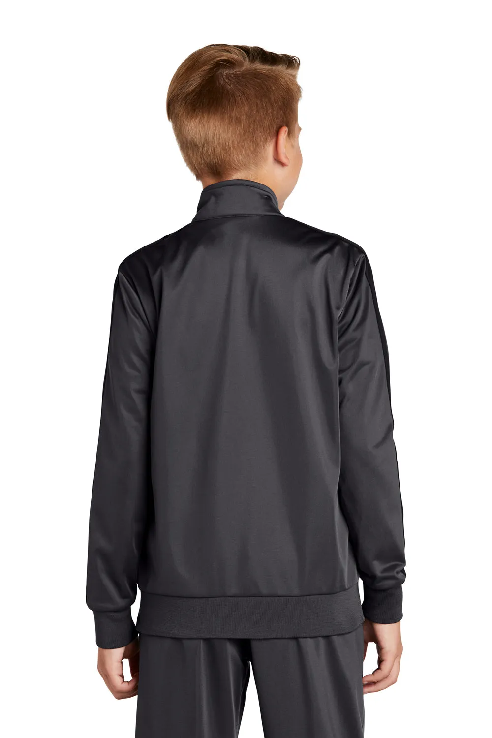 Sport-Tek Youth Full Zip Track Jacket - Graphite Grey/Black
