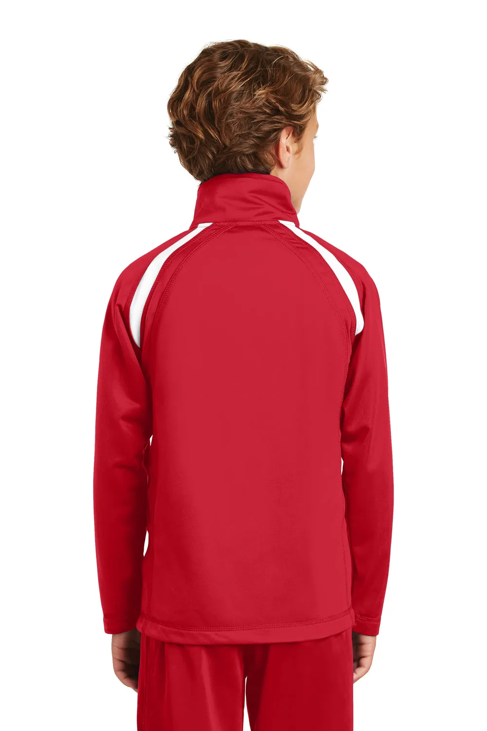 Sport-Tek Youth Full Zip Track Jacket - True Red/White