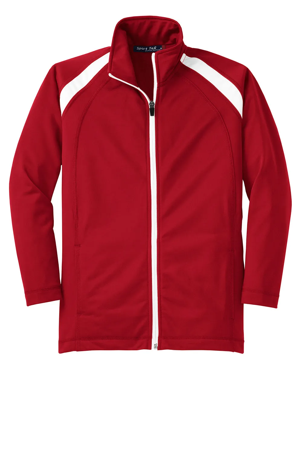 Sport-Tek Youth Full Zip Track Jacket - True Red/White