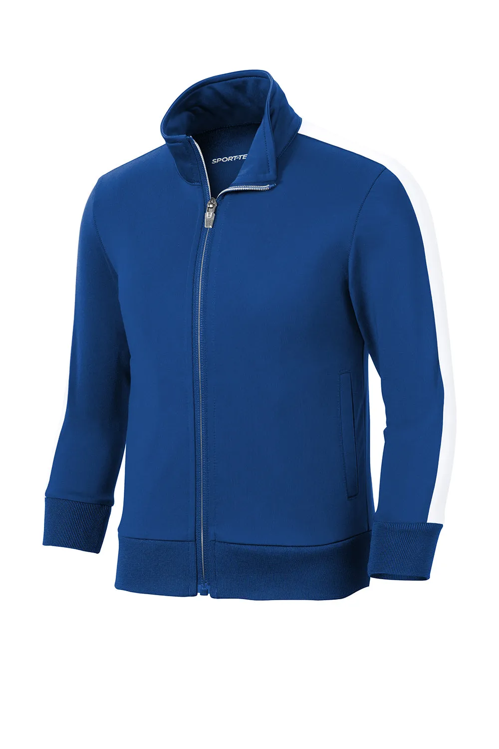 Sport-Tek Youth Full Zip Track Jacket - True Royal Blue/White