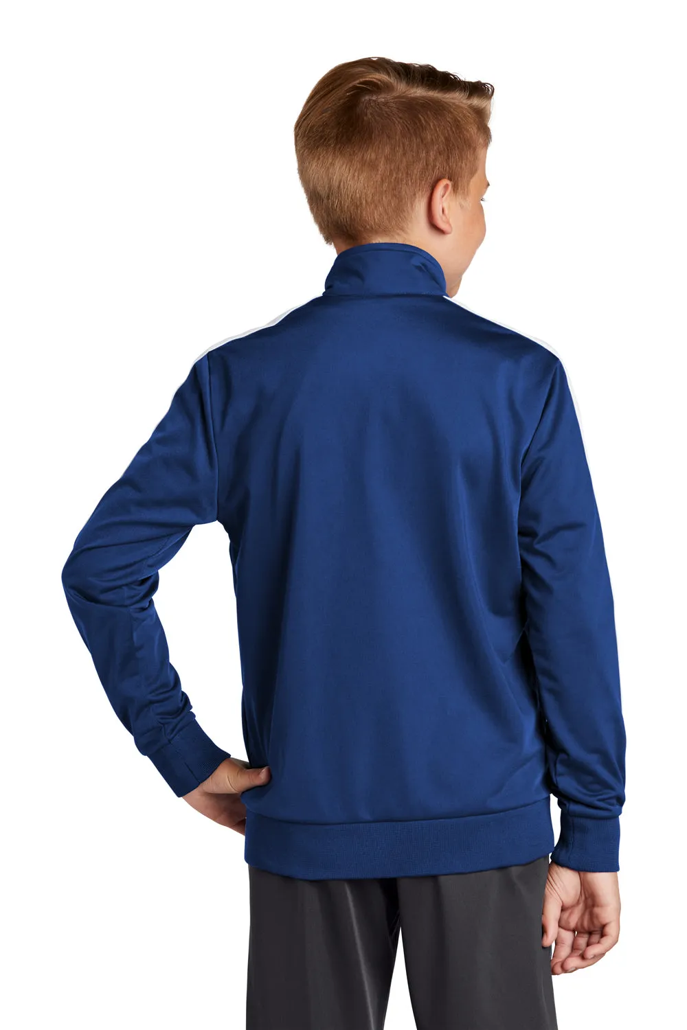 Sport-Tek Youth Full Zip Track Jacket - True Royal Blue/White
