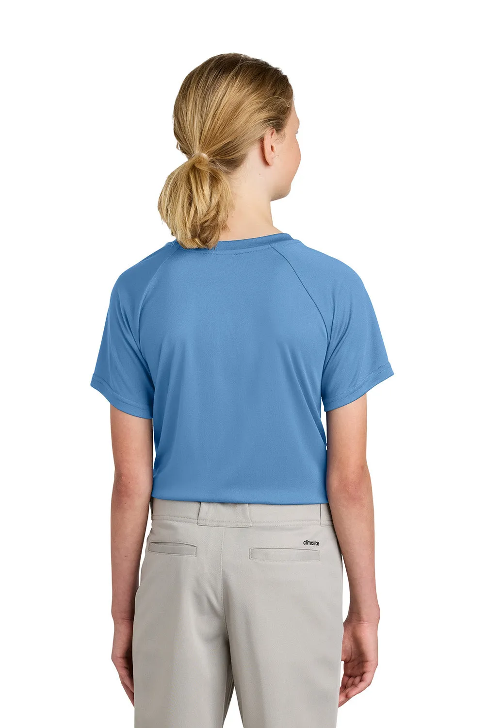 Sport-Tek Youth Moisture Wicking Competitor 2-Button Short Sleeve Henley - Carolina Blue Clothing Sport-Tek