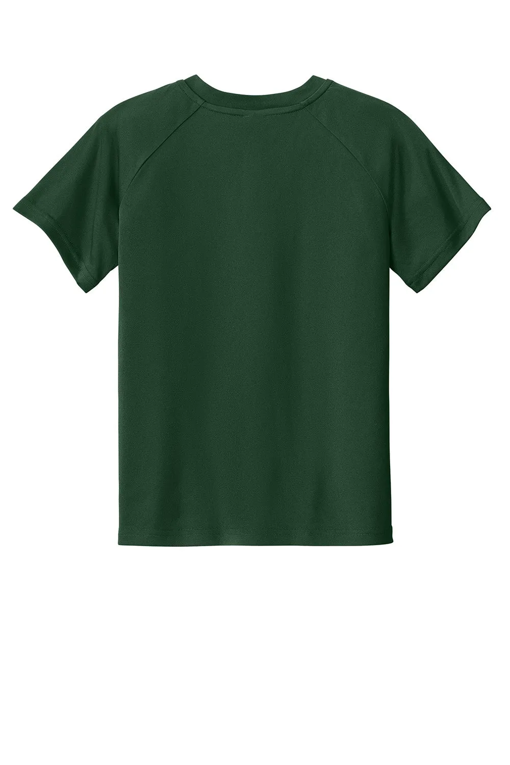 Sport-Tek Youth Moisture Wicking Competitor 2-Button Short Sleeve Henley - Forest Green Clothing Sport-Tek