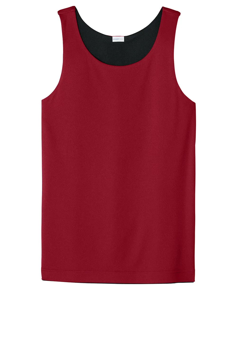 Sport-Tek Youth Moisture Wicking Competitor Rev Tank Top - Deep Red/Black Clothing Sport-Tek