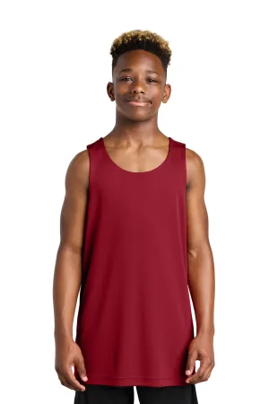 Sport-Tek Youth Moisture Wicking Competitor Rev Tank Top - Deep Red/Black Clothing Sport-Tek
