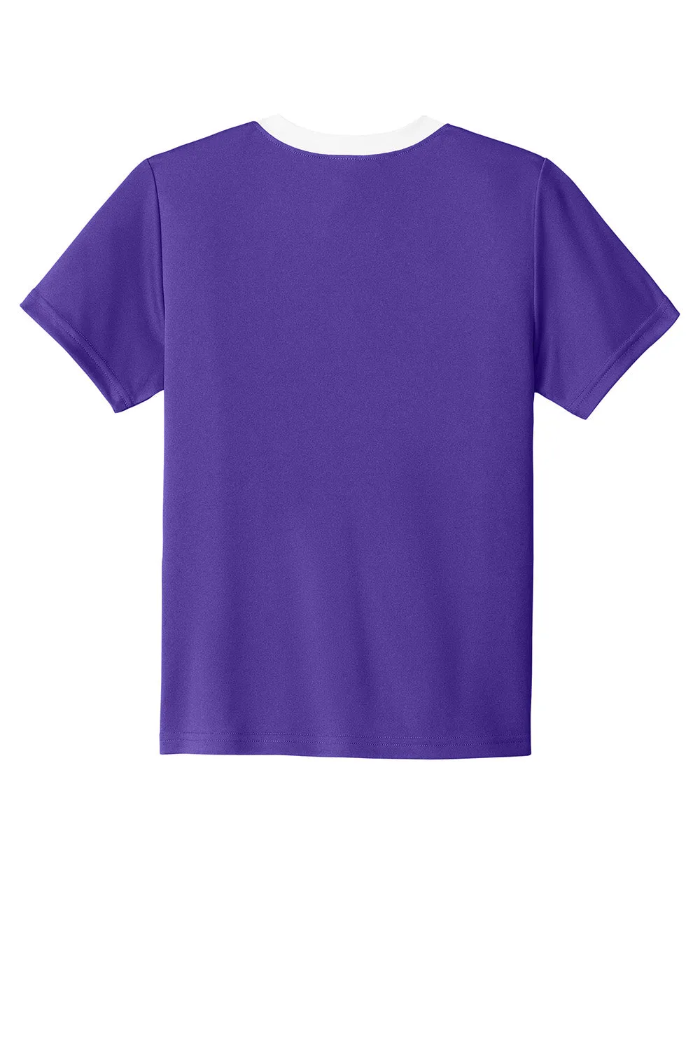 Sport-Tek Youth Moisture Wicking Competitor United Short Sleeve Crewneck T-Shirt - Purple/White Clothing Sport-Tek