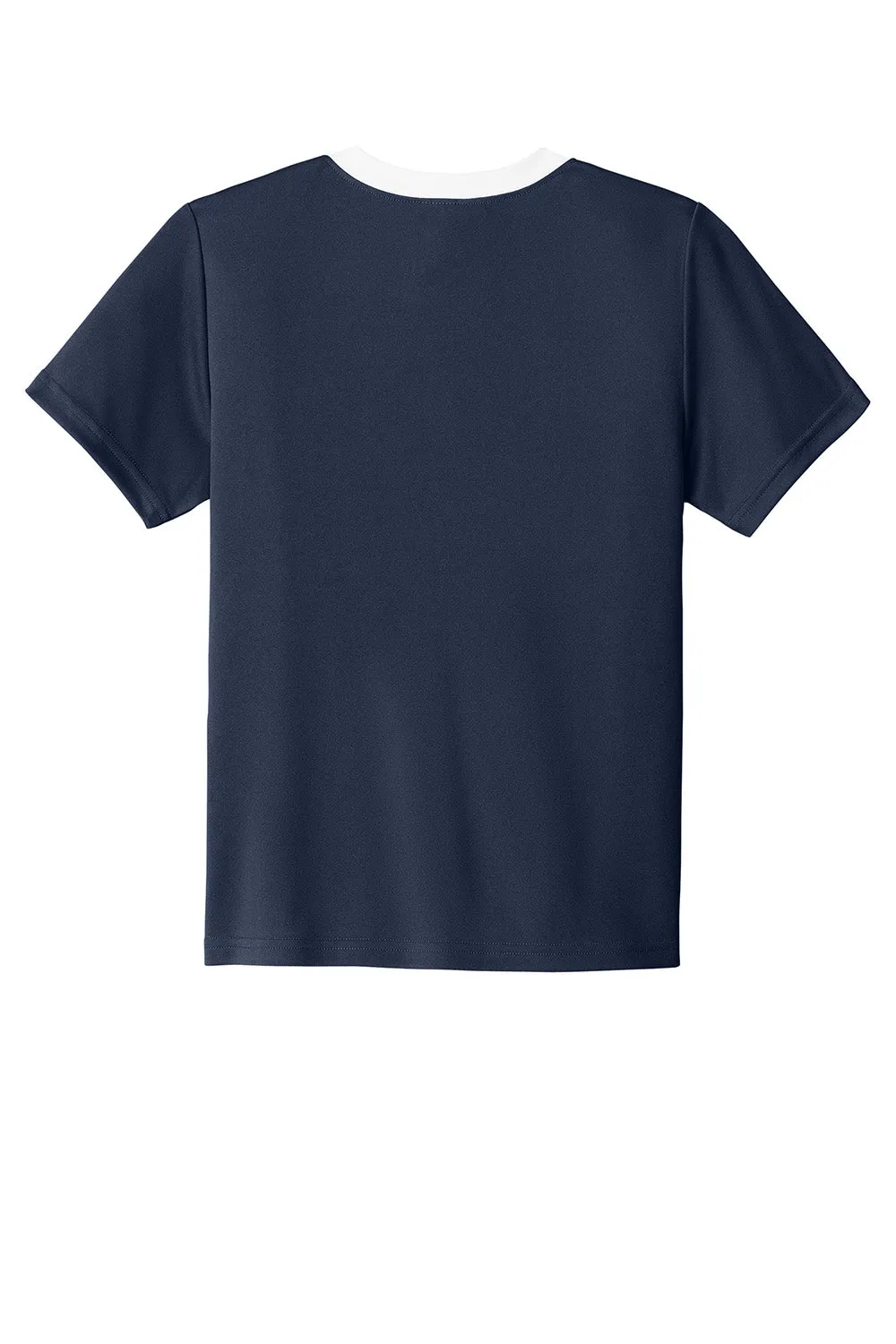 Sport-Tek Youth Moisture Wicking Competitor United Short Sleeve Crewneck T-Shirt - True Navy Blue/White Clothing Sport-Tek