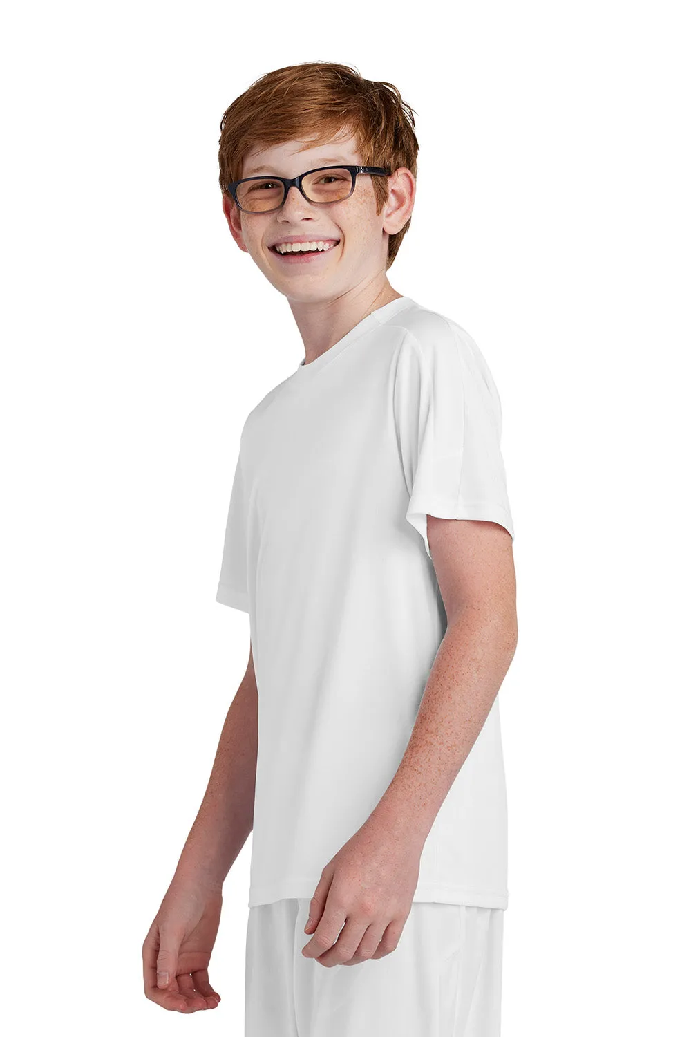 Sport-Tek Youth Moisture Wicking Competitor United Short Sleeve Crewneck T-Shirt - White Clothing Sport-Tek