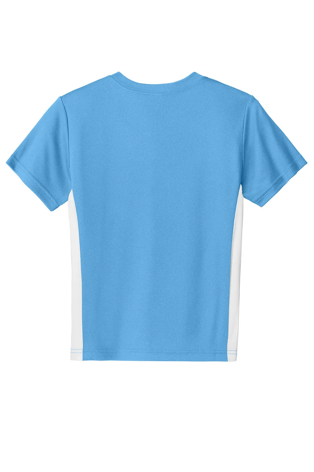 Sport-Tek Youth Moisture Wicking Competitor United Short Sleeve V-Neck T-Shirt - Carolina Blue/White Clothing Sport-Tek