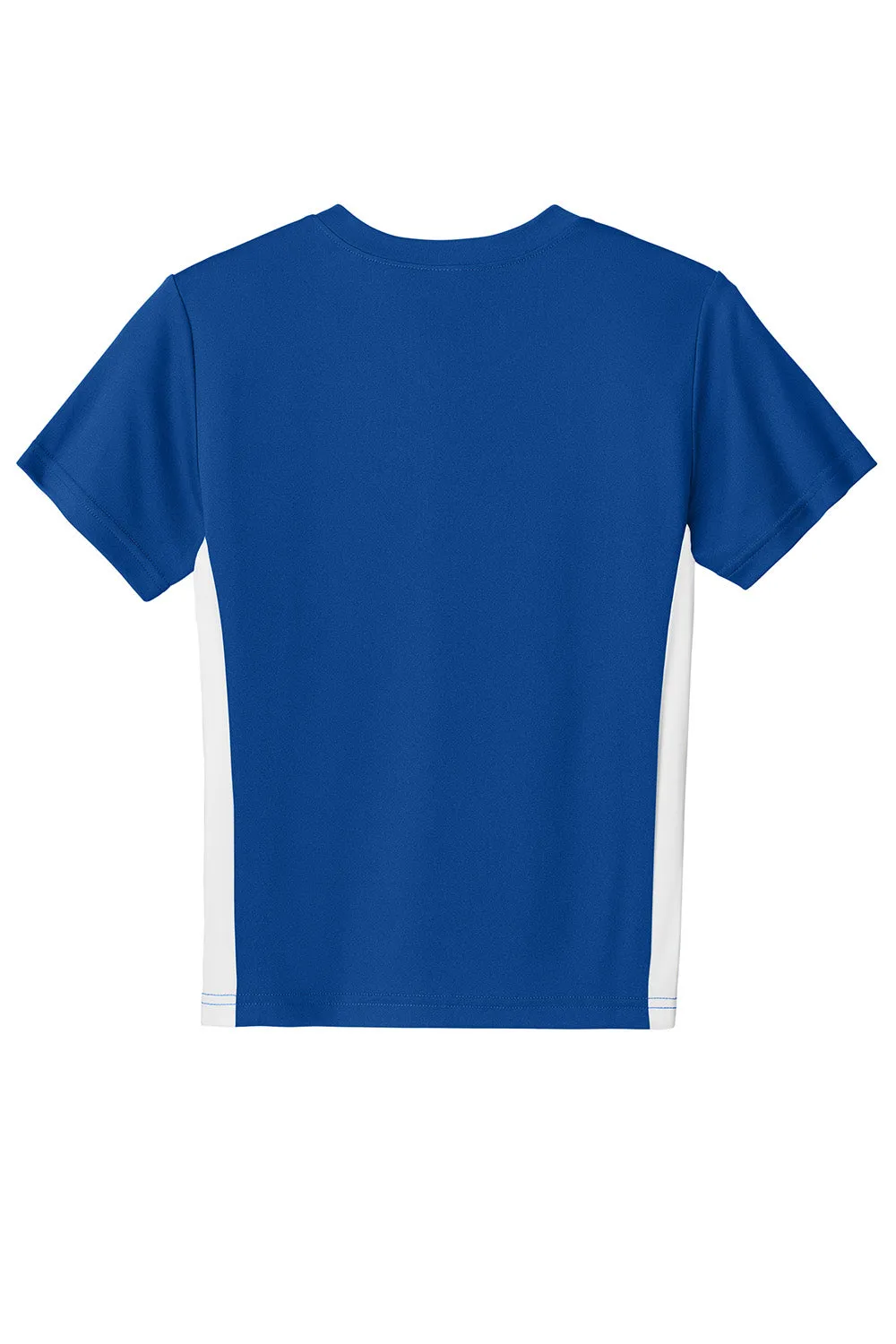 Sport-Tek Youth Moisture Wicking Competitor United Short Sleeve V-Neck T-Shirt - True Royal Blue/White Clothing Sport-Tek