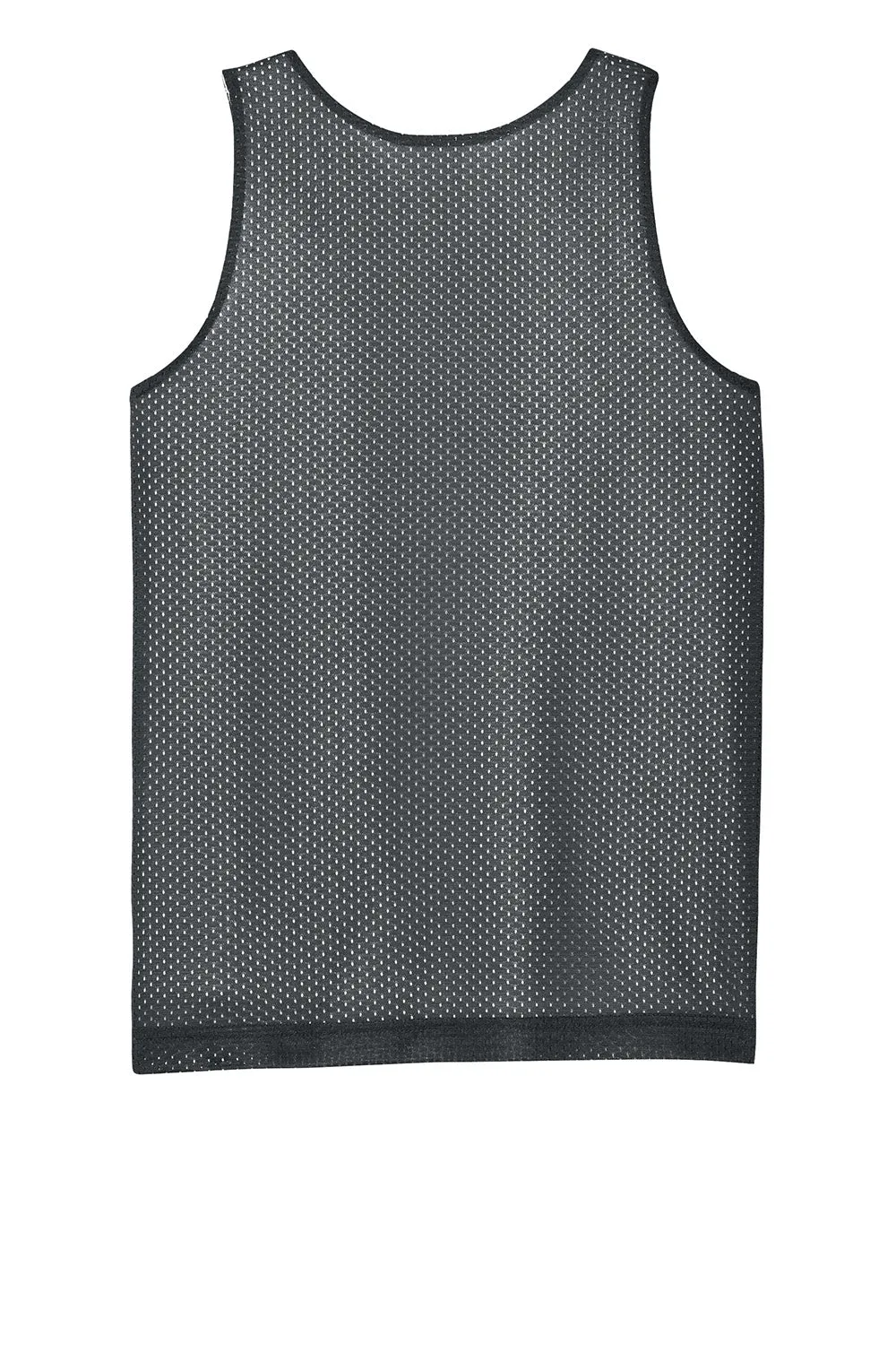 Sport-Tek Youth Moisture Wicking Reversible Mesh Tank Top - Iron Grey/White Clothing Sport-Tek
