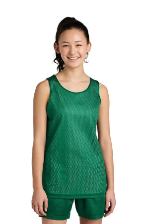 Sport-Tek Youth Moisture Wicking Reversible Mesh Tank Top - Kelly Green/White Clothing Sport-Tek