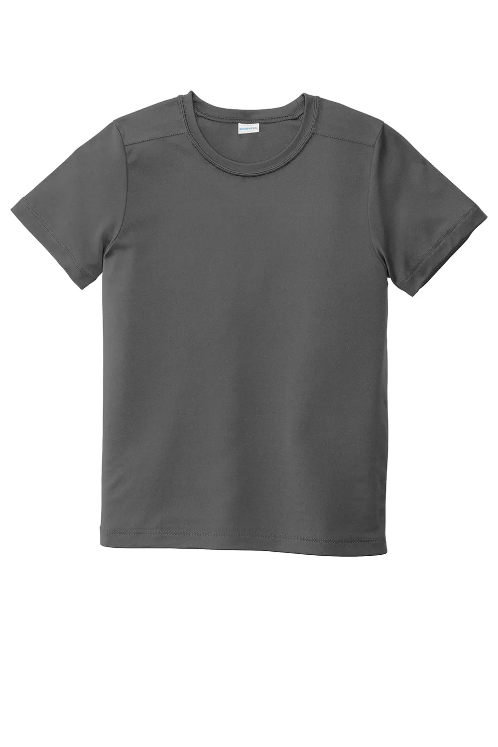 Sport-Tek Youth Moisture Wicking Short Sleeve Crewneck T-Shirt - Dark Smoke Grey Clothing Sport-Tek