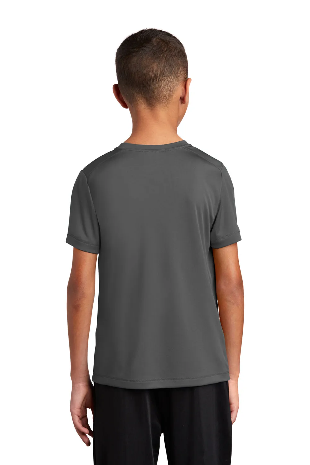 Sport-Tek Youth Moisture Wicking Short Sleeve Crewneck T-Shirt - Dark Smoke Grey Clothing Sport-Tek