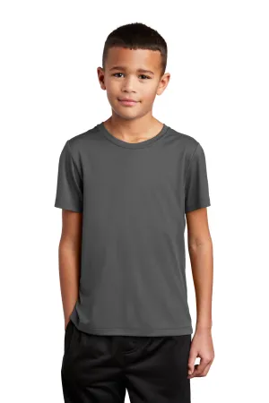 Sport-Tek Youth Moisture Wicking Short Sleeve Crewneck T-Shirt - Dark Smoke Grey Clothing Sport-Tek