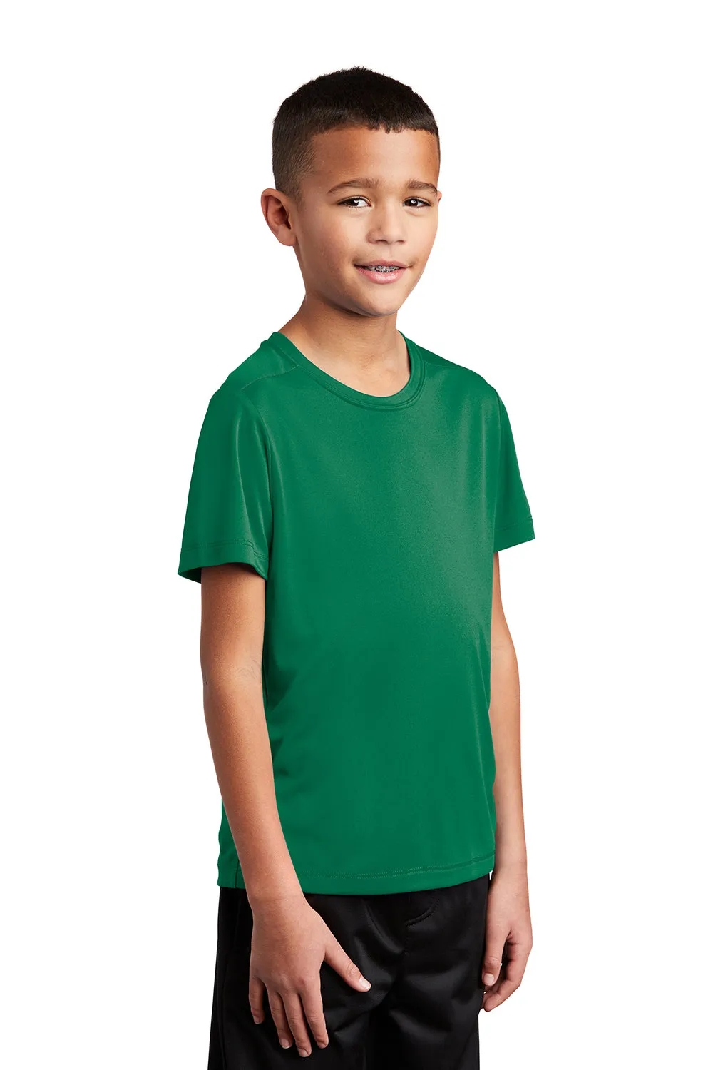 Sport-Tek Youth Moisture Wicking Short Sleeve Crewneck T-Shirt - Kelly Green - Closeout Clothing Sport-Tek