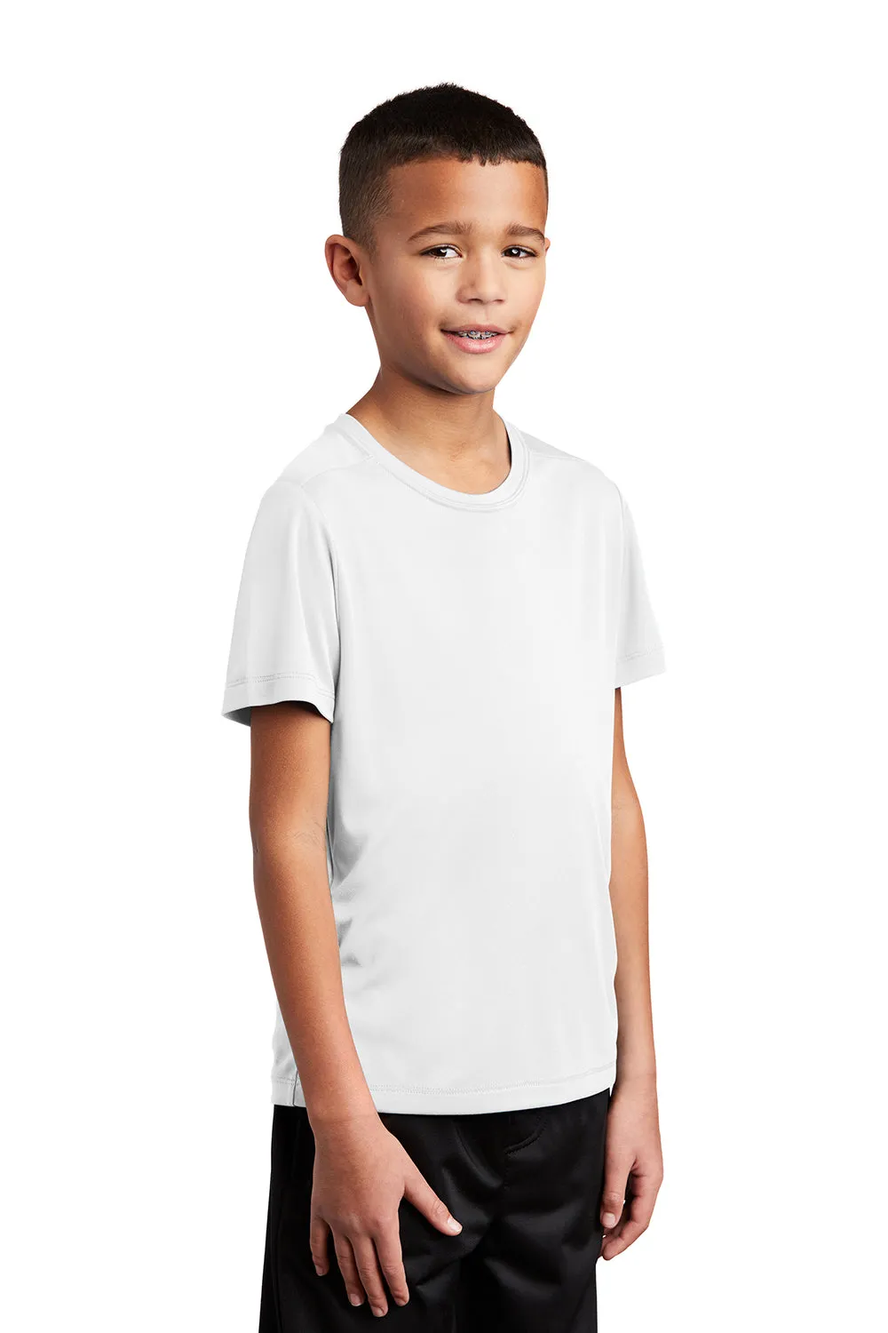 Sport-Tek Youth Moisture Wicking Short Sleeve Crewneck T-Shirt - White Clothing Sport-Tek
